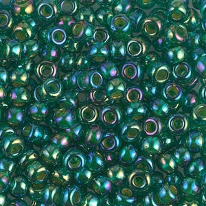 Seed Beads 6-354 Miyuki Seed Beads 6/0 Chartreuse Lined Green AB 20 grams  diy beads