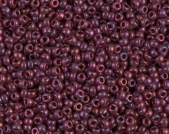 Seed Beads 11-313 Miyuki Seed Beads 11/0 Cranberry Gold Luster 10 grams  diy beads