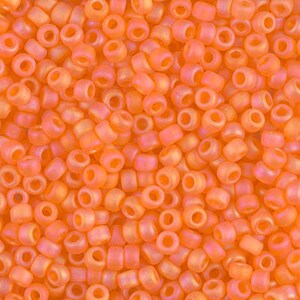 8-138FR, Miyuki 22g Matte Transparent Orange AB 8-138FR, Miyuki 22g Matte Transparent Orange AB