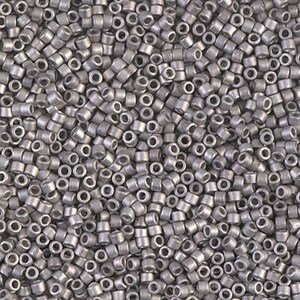 DB0338 Matte Palladium Plated Size 11/0 Miyuki Delica Beads Sold 5 grams