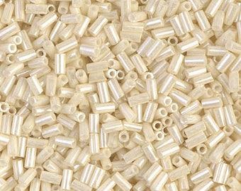 Bugle Bead BGL1-594 Miyuki Bugle Beads 3mm Cream Ceylon 8.5 grams Diy Beads