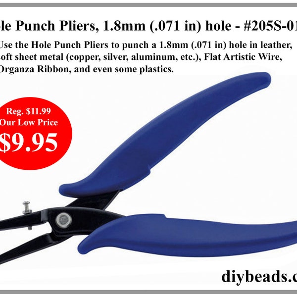 Hole Punch Pliers, 1.8mm (.071 in) hole - #205S-012 - Diy Beads