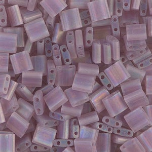 Tila Bead TL-142FR Miyuki Tila Beads Matte Transparent Smoky Amethyst AB 10 grams Diy Beads