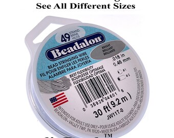 BEADALON BEADING Wire - Bright 49 Strand Beading Wire - Size .015