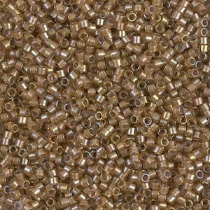 DB0288 White Lined Saffon AB Size 11/0 Miyuki Delica Bead Sold 7.6 grams