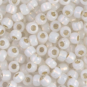 6-551, Miyuki 20g Silver Lined White Alabaster 6-551, Miyuki 20g Silver Lined White Alabaster