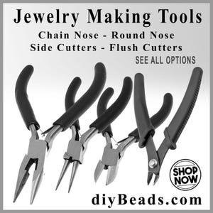 Beading Pliers - Tools for Jewelry making and Beading - Round nose, Chain nose with cutter , Side Cutters - diyBeads