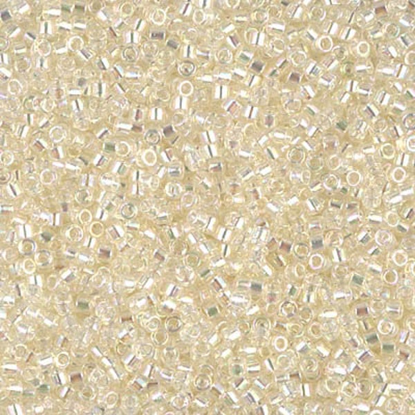 DB0109 Miyuki Delica Beads 11/0 Crystal Ivory Gold Luster 7.6 grams ( Approx 1520 Beads ) Diy Beads Store