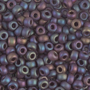 Seed Beads 6-409FR Miyuki Seed Beads 6/0 Matte Opaque Chocolate AB 20 grams  diy beads