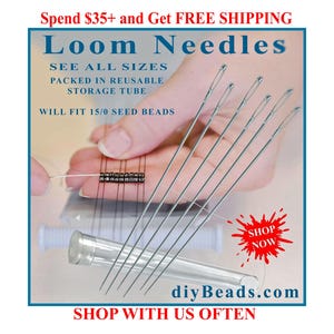 LOOM Beading Needles Size 3.125 in. 0.46mm (Package of 6 needles)  diyBeads