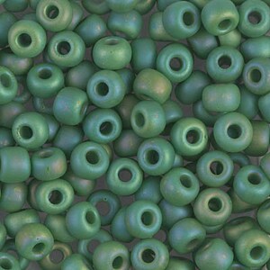 Seed Beads 5/0 Miyuki Seed Beads E-411FR  Matte Opaque Green AB 20 grams  diy beads