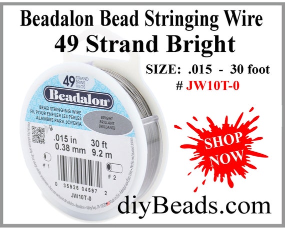 BEADALON BEADING Wire - Bright 49 Strand Beading Wire - Size .015