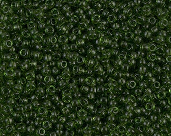 11-158  Seed Beads Miyuki 11/0 Transparent Olive 10 grams diy beads