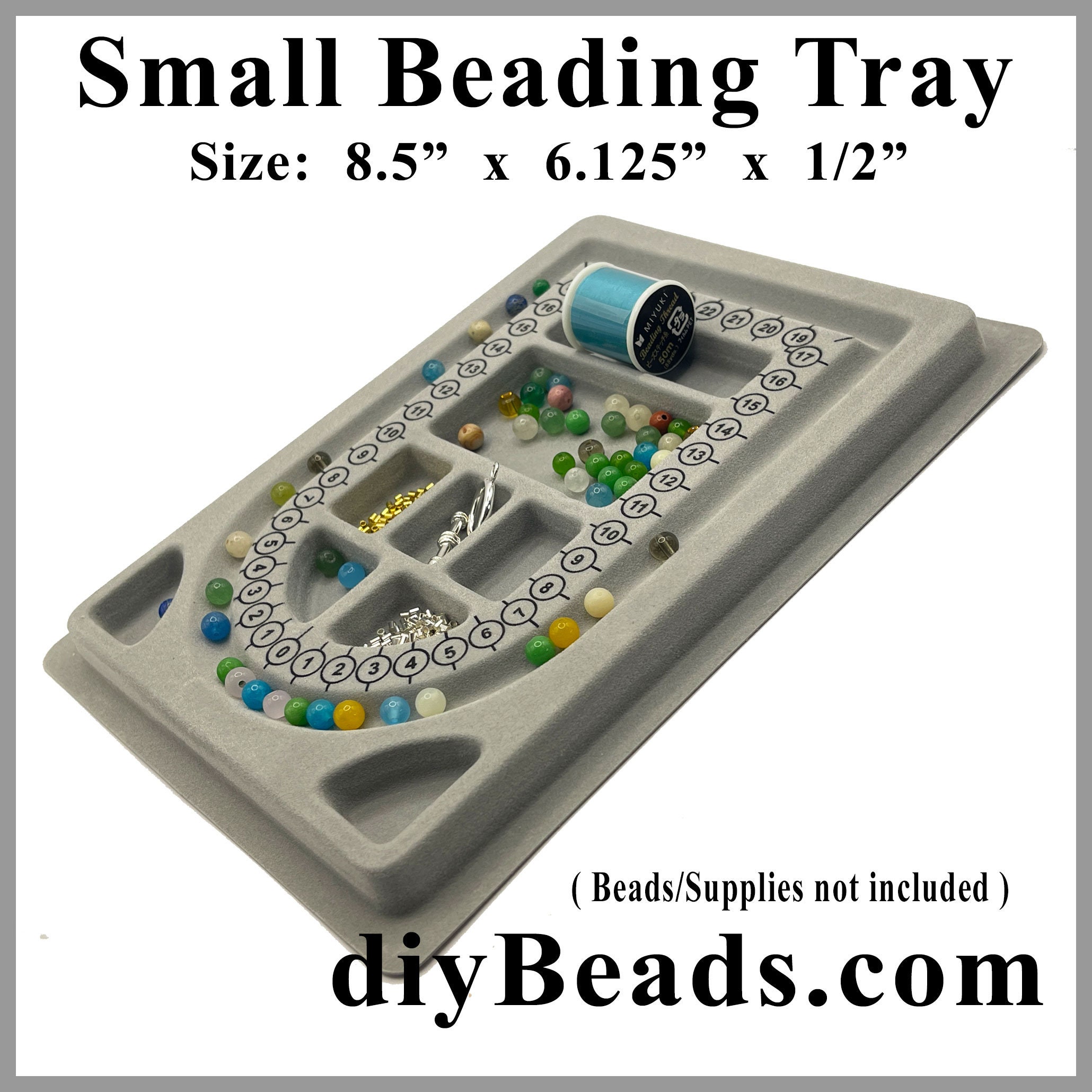 Bead Board, 8.5 x 6.125 Beading Tray, Perfect size for Bracelets and  Necklaces, diyBeads