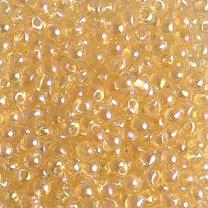 DP-251 Transparent Light Topaz AB Size 3.4mm Miyuki Drop Beads Sold 10 grams