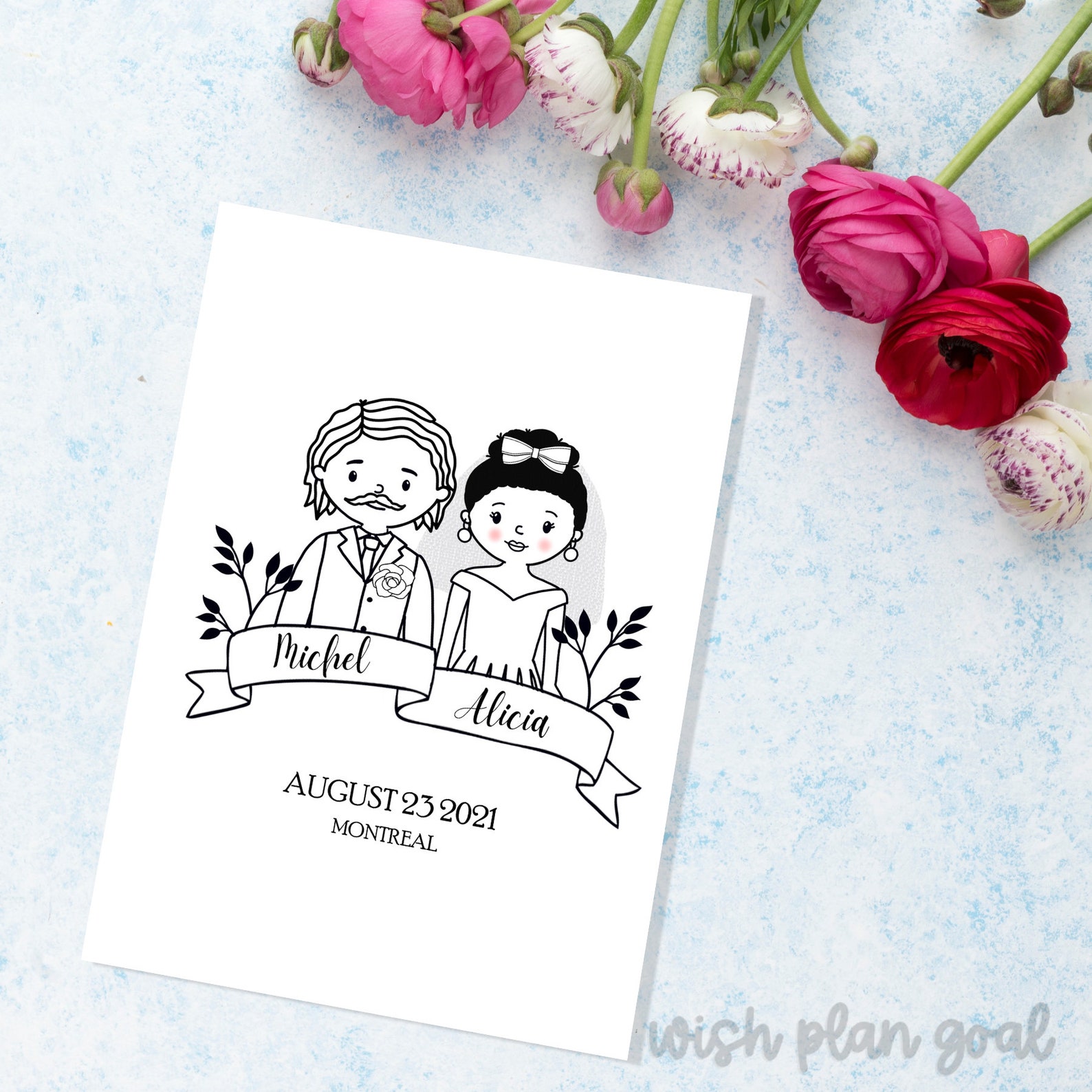 Hochzeitspaar Personalisierbare Vine Banner Karte Unikat für | Etsy