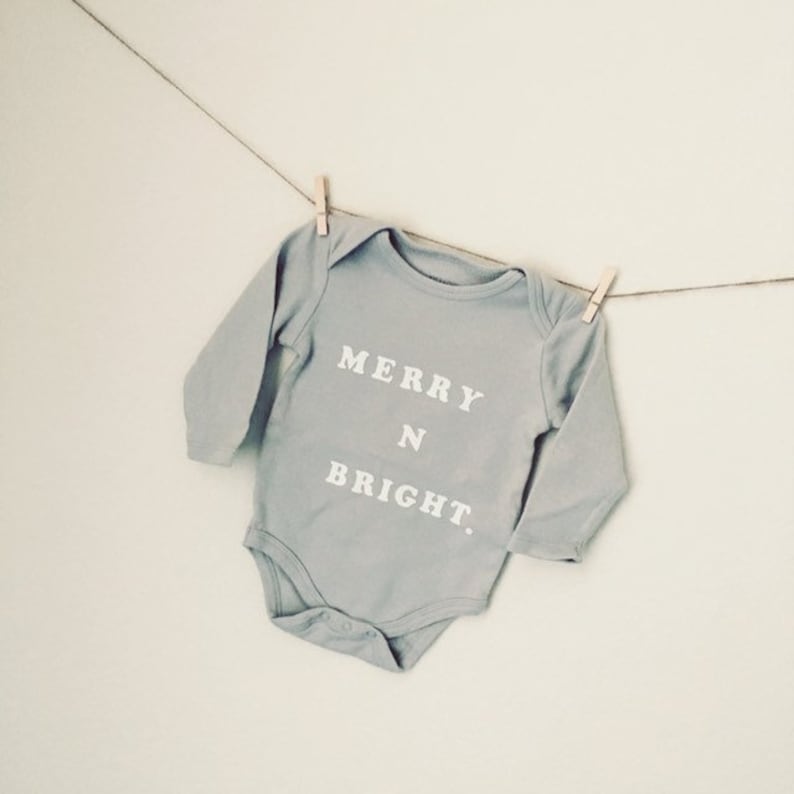 Boho Christmas baby boy onesie Merry N Bright Onesie baby Christmas Onesie Merry Christmas baby onesie