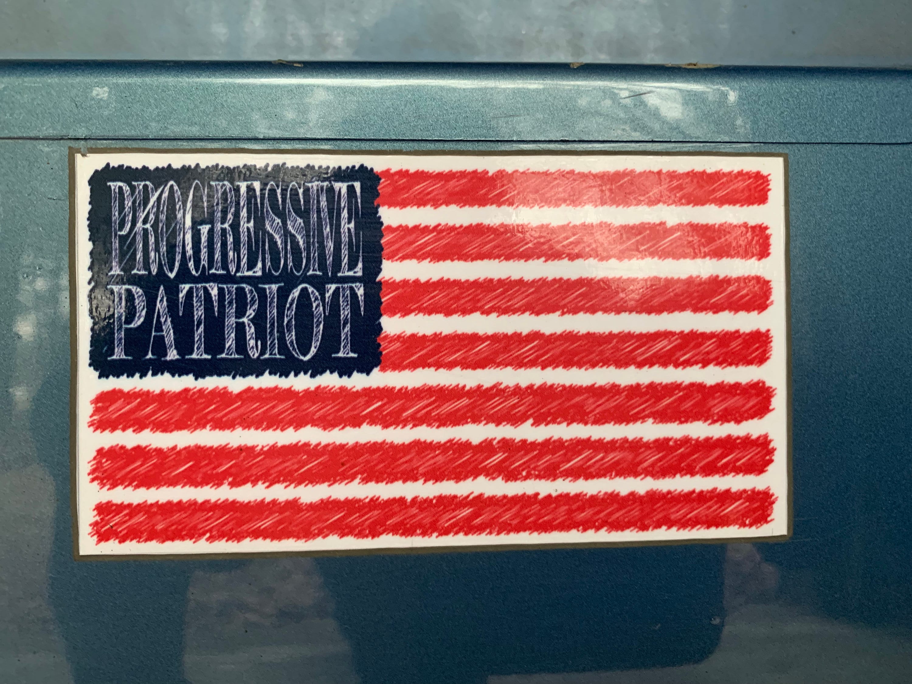 Progressive Patriot Sticker. American Flag Bumper Sticker. Progress is ...