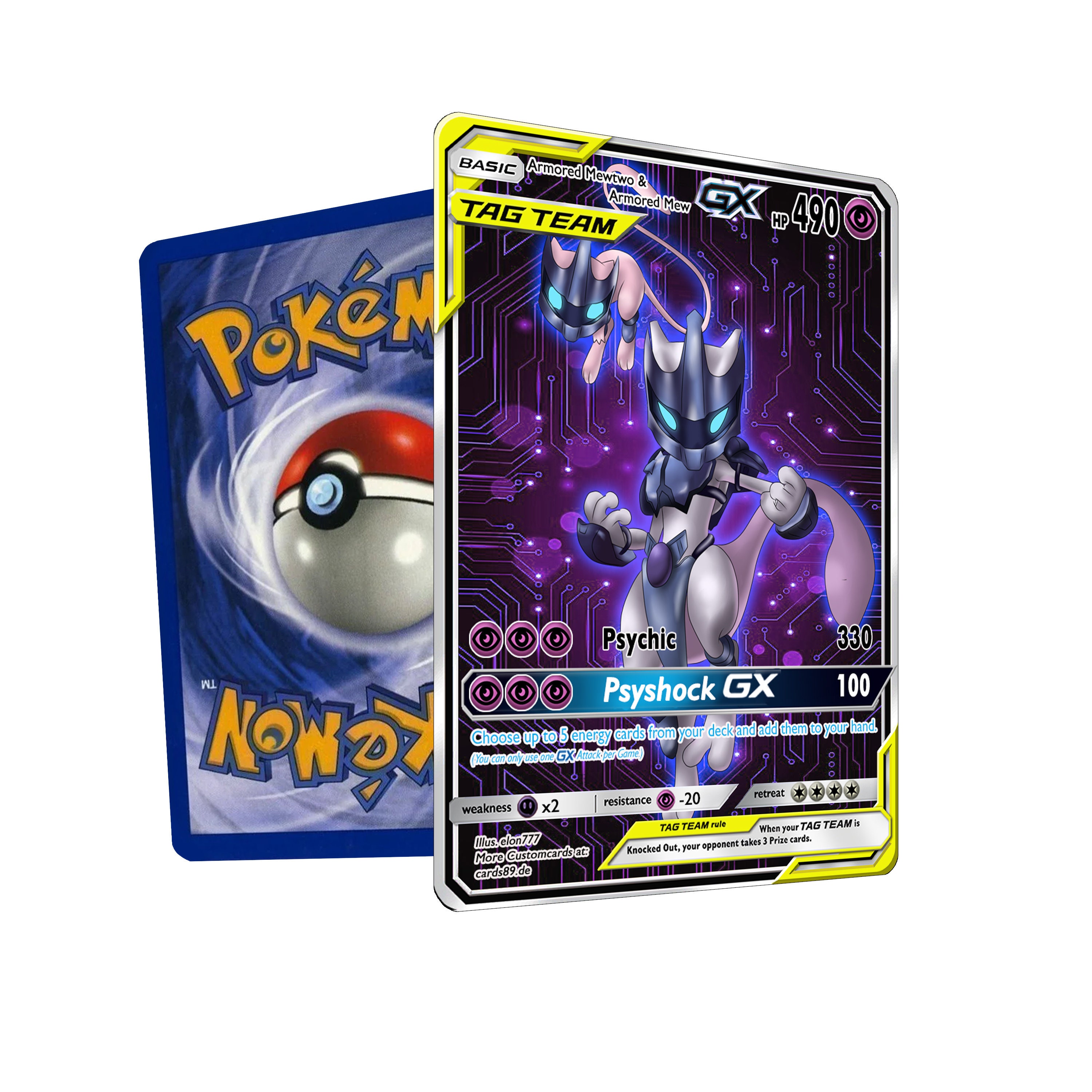 Custom Pokemon Holo Card Armored Mewtwo and Armored Mew Etsy