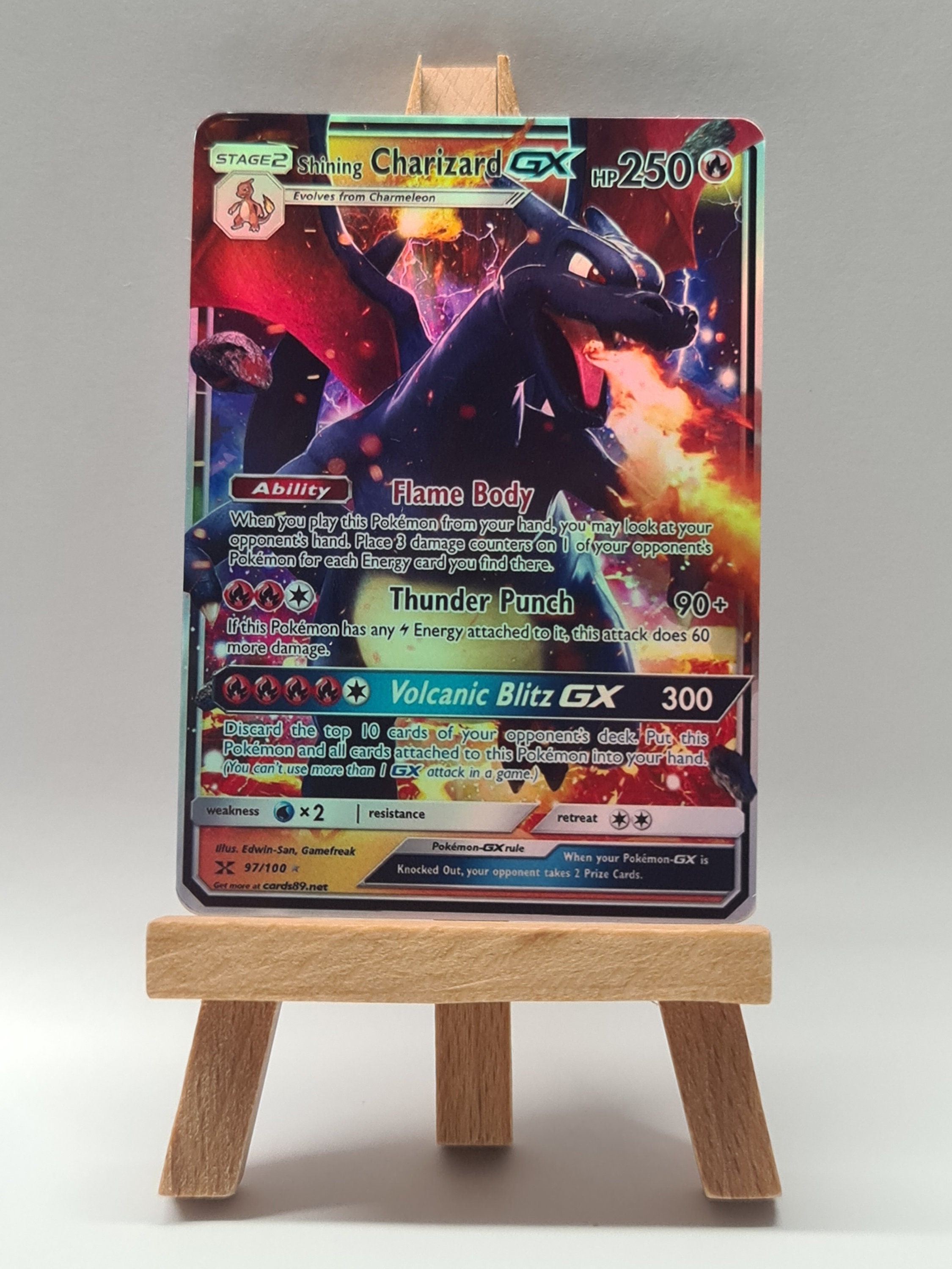 Alakazam gx Charizard gx ex vmax v Pokémon card Orica holographic Pikachu  Pokemon celestial lights custom made