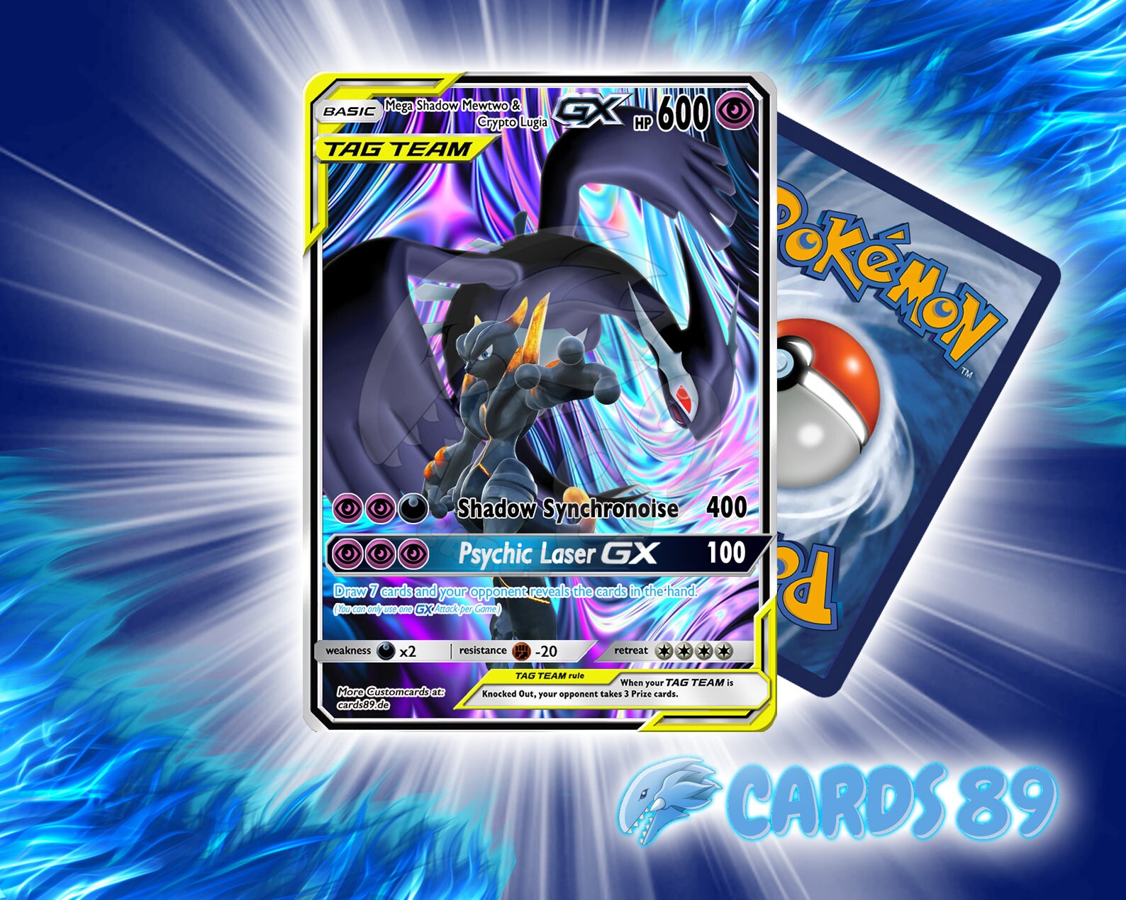 Shadow Dracaufeu Carte Pokémon Metal Black GX Carte (HP 300) Tag