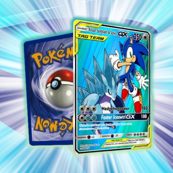 Tag Team Alolan Sandslash et Sonic Full Art ! Sur mesure!