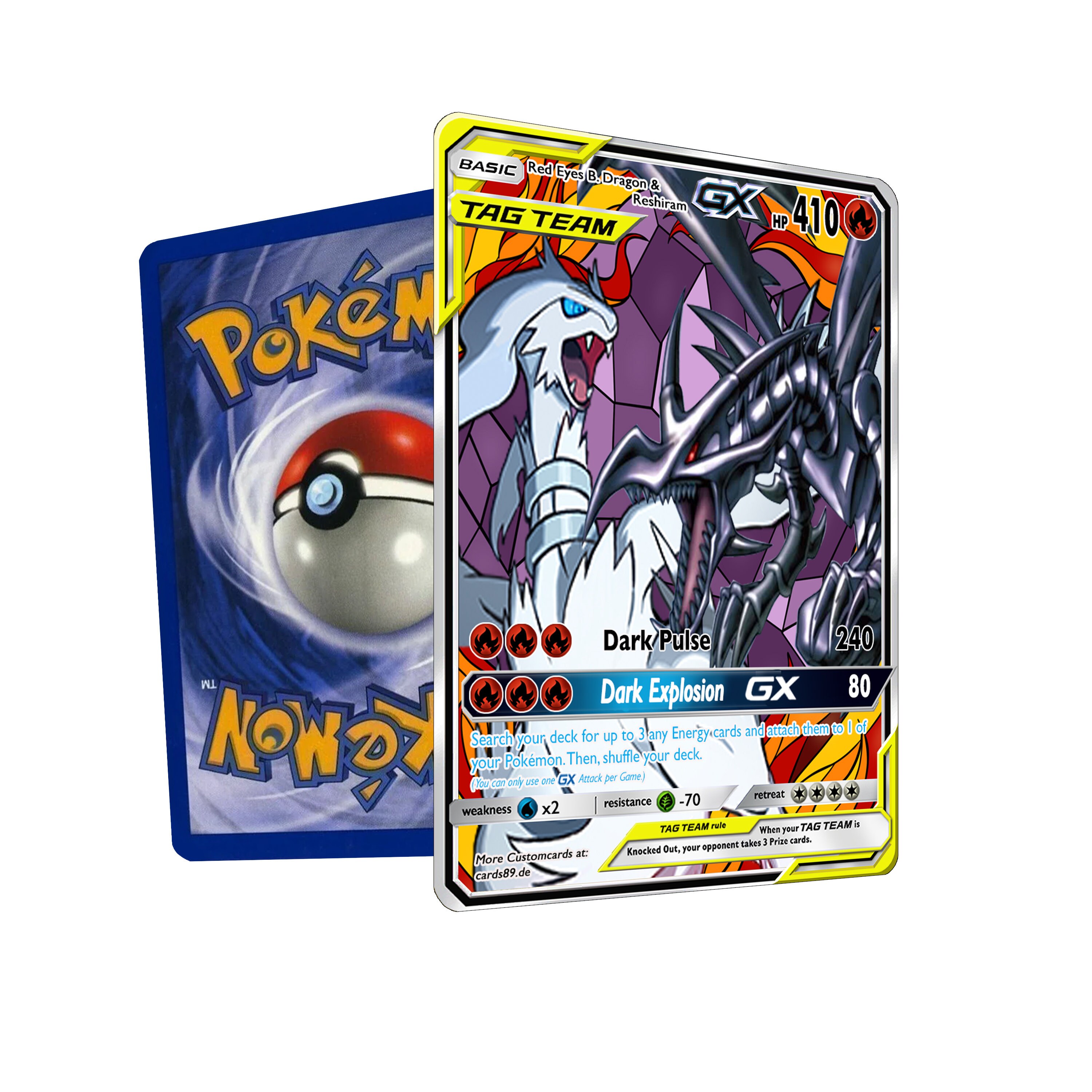 Cartão Pokemon Reshiram e Zekrom GX em segunda mão durante 70 EUR