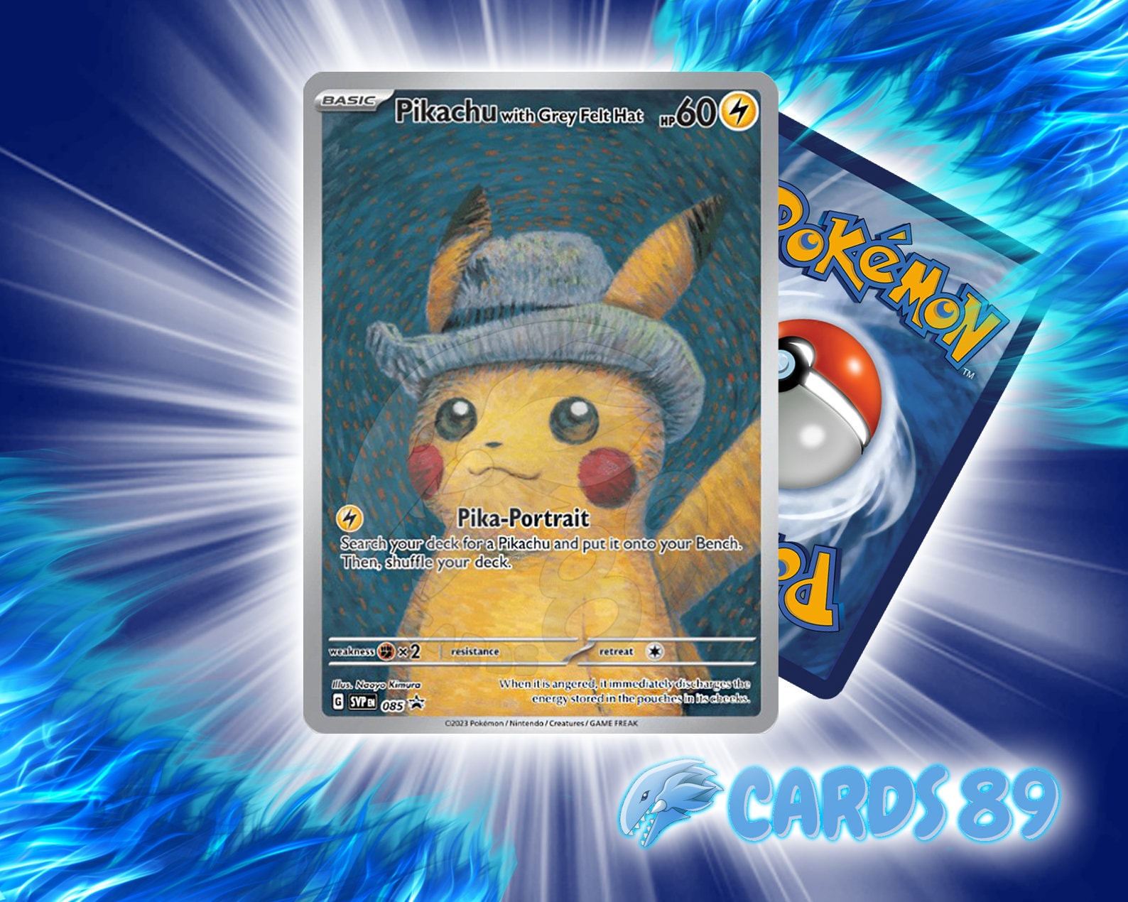 Pikachu With Grey Felt Hat SVP 085 Alternate Art Custom -  Israel