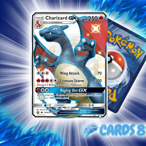 HANDMADE Pokemon Custom Card - Shiny Charizard Charizard GX - Holographic - English