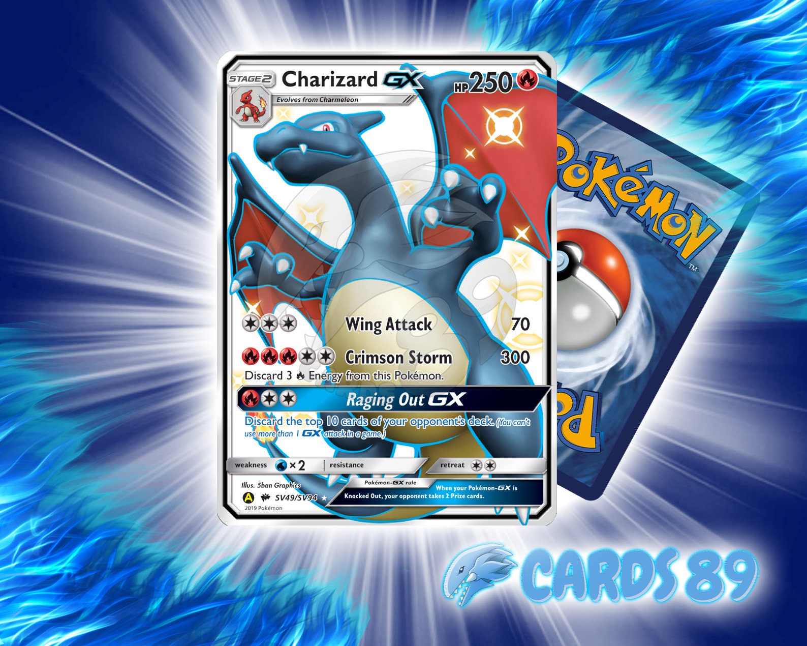 Shiny Charizard GX Pokemon Card 