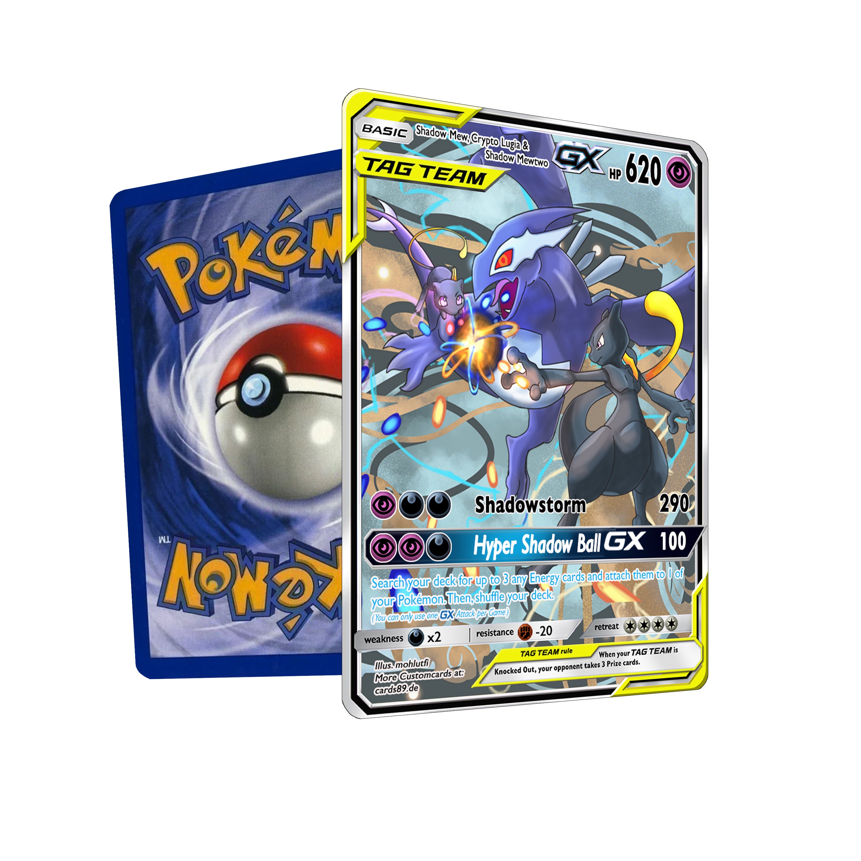 Shadow Mewtwo & Lugia Tag Team GX Custom Made 