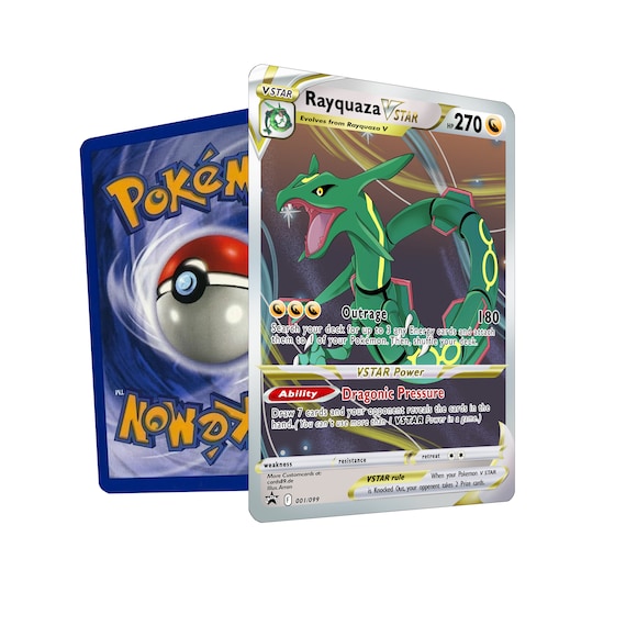 Holo Shiny Rayquaza / Custom holographic Pokémon card / V Card -   Portugal