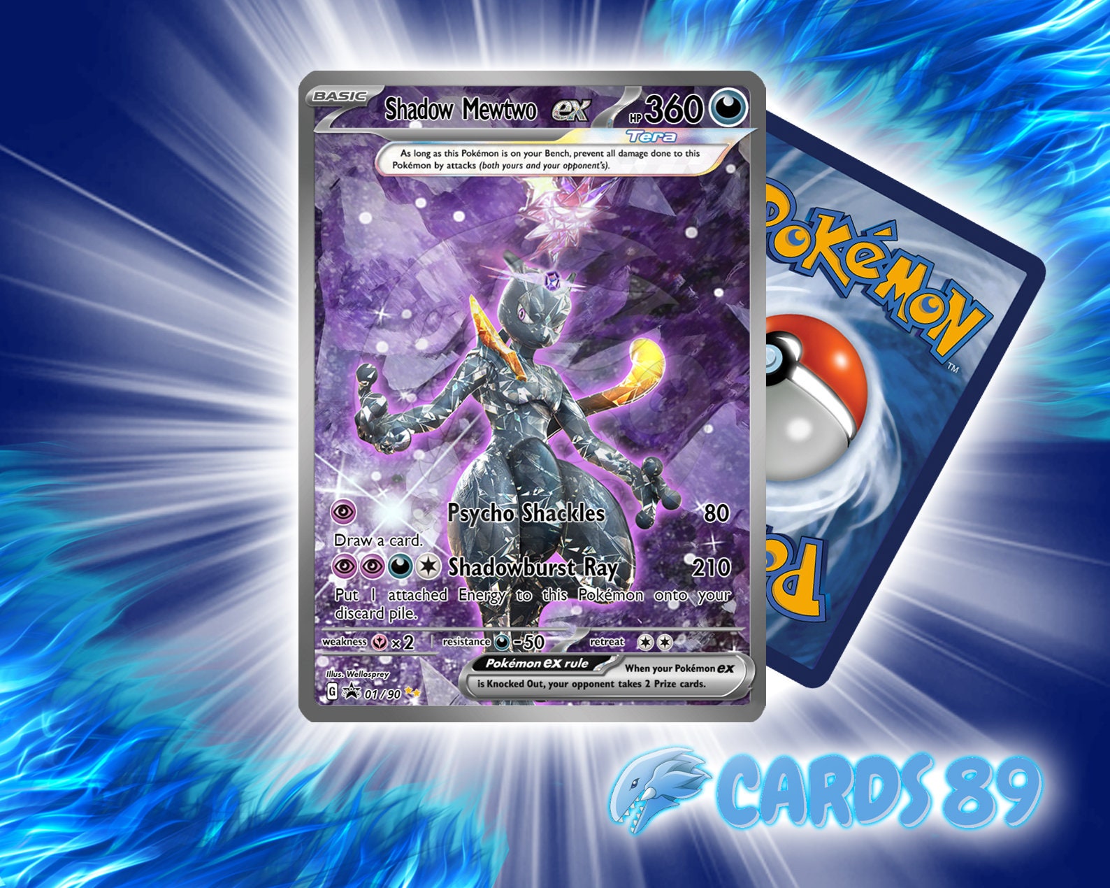 M Mewtwo & Mega Evolution Ex Proxy Pokemon Card Premium Quality