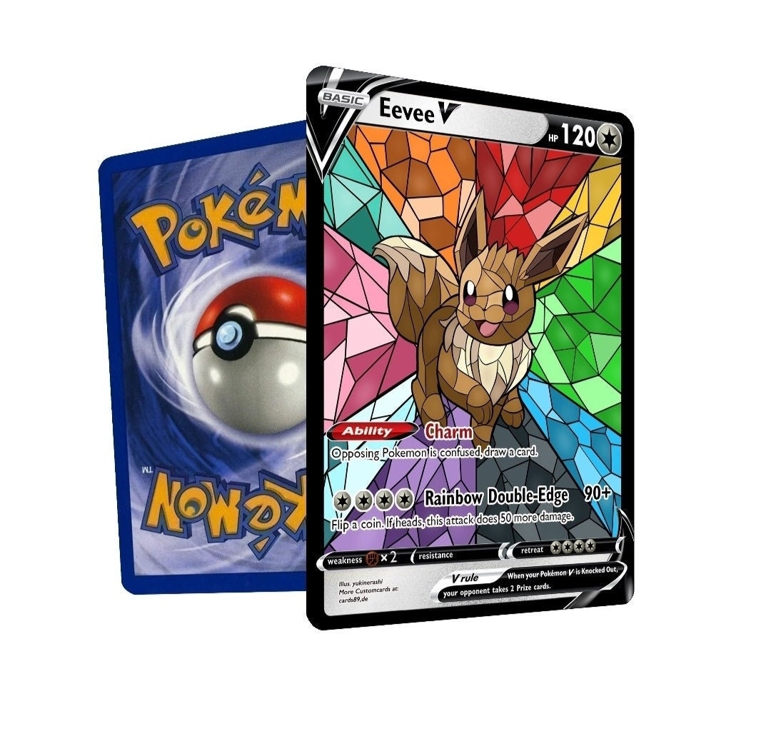 Mavin  Pokemon EVOLI V Eevee SWSH 065 Gold Steel Metal Custom Card