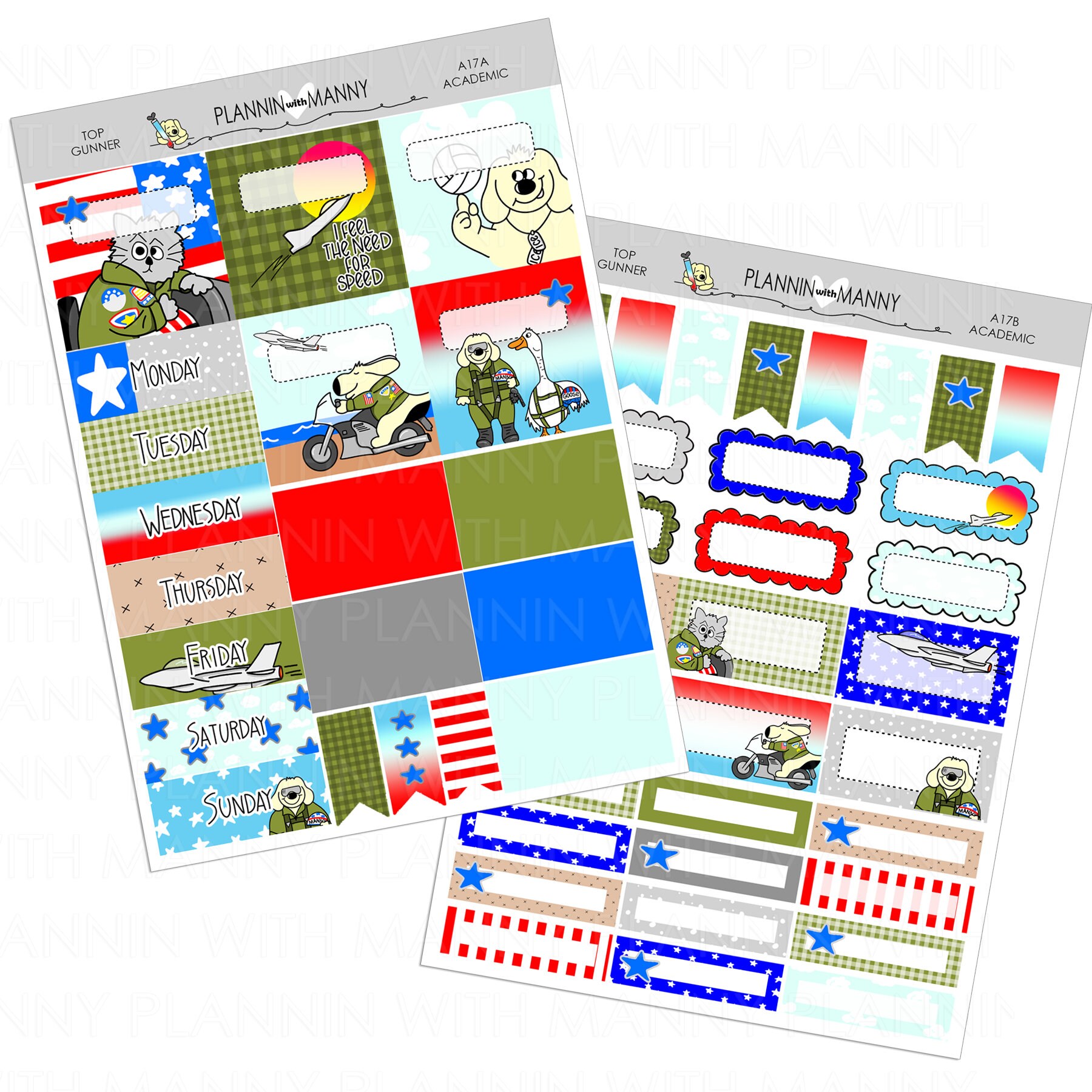 Embellishments Air Force Planner Stickers TPC NATION ACADEMIC Top