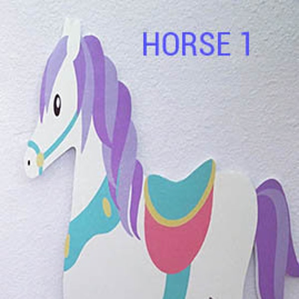 1 ONE 2.5 ft (30 inch) Carousel Horse cutout, prop, standee.