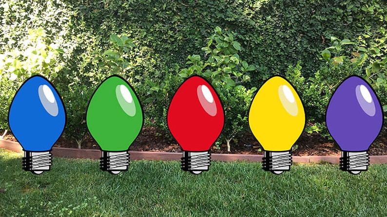Christmas decor Christmas Yard Art Christmas Bulbs  Etsy