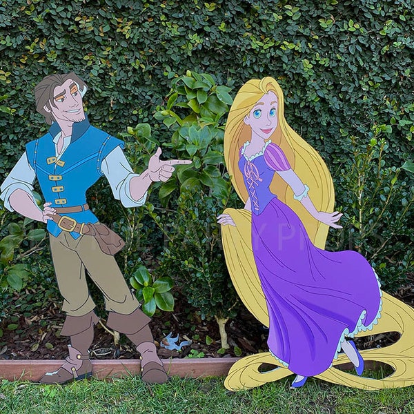 ONE (1) Tangled Rapunzel Standee, Rapunzel Cutout, Tangled Cutout, Flynn Ryder prop,