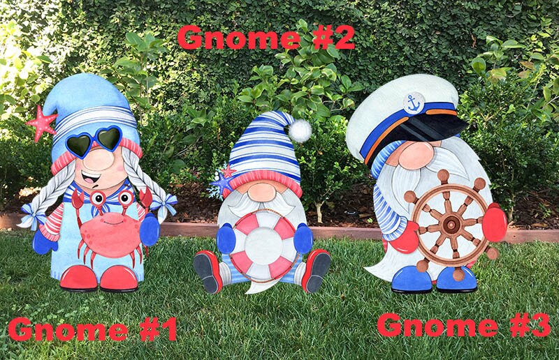 Gnomos de playa - Decoración de exteriores - Arte de jardín de gnomos de verano