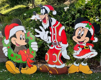 One (1) Christmas Mickey prop - holiday yard art