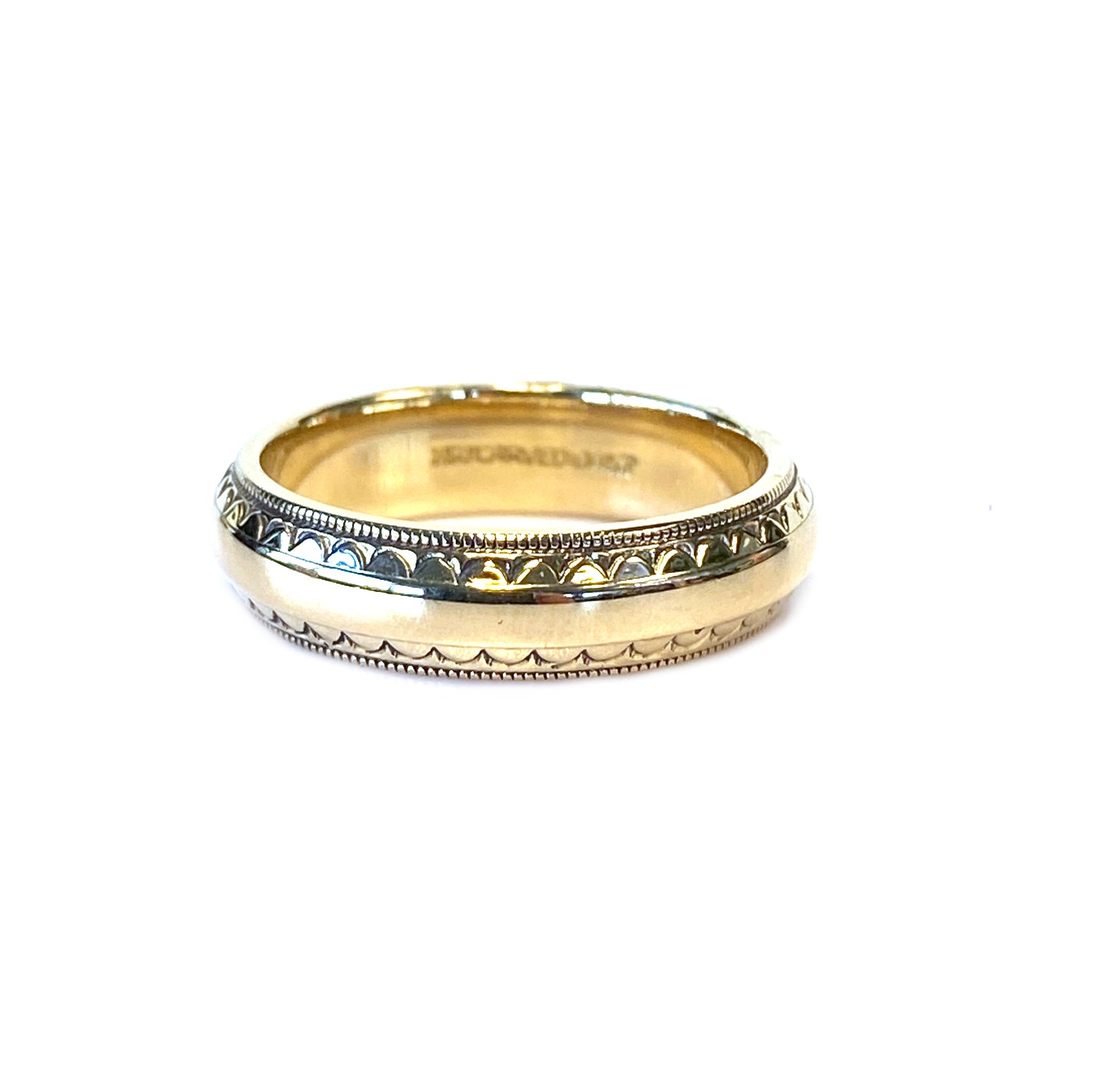 Vintage 14kt Yellow Gold Artcarved Wedding Band Size 6 Etsy