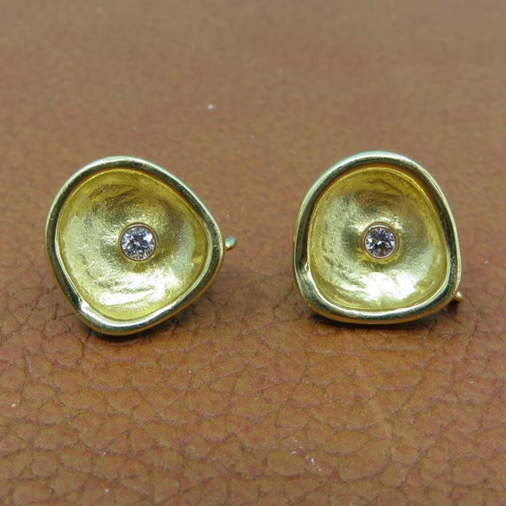 Sarah Graham Confluence Diamond Stud Earrings 18K Yellow Gold