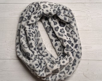 Infinity Scarf -  Animal Pattern Cuddly  Soft -  Neck Warmer Handcrafted in the USA - Gift For Her Free