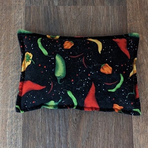 Cherry Pit  Heating Pad and Ice Pack - Chili Pepper Fabric 7 1/2&quot; x 5&quot;  Headache Relief Foot Warmer Made in the USA