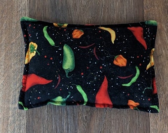 Cherry Pit  Heating Pad and Ice Pack - Chili Pepper Fabric 7 1/2" x 5"