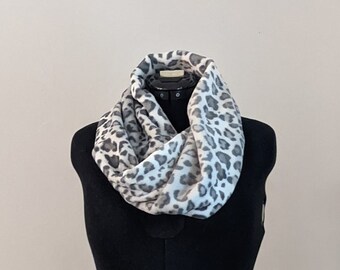 Infinity Scarf - Animal Print - Winter Scarf women Soft and Fleecy - Warm and Stylish Gift For Her   Gift for Mom Made in the USA