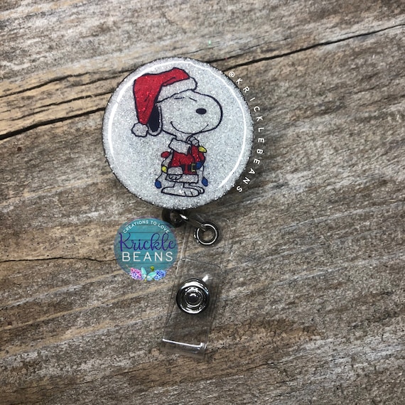 Snoopy Badge Reel, Retractable ID Badge Holder, Christmas Badge Reel,  Paediatric Badge Reel, Dental Hygienist Badge Reel, PSW Badge Reel 