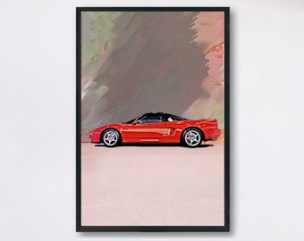 Honda NSX Car Print, Acura NSX Car Poster, JDM Car Wall Art