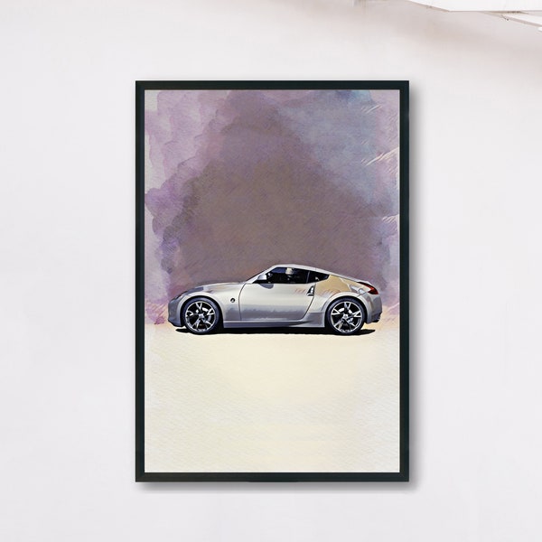 Nissan 370z Car Print, Fairlady Z Car Poster, Nissan Wall Art