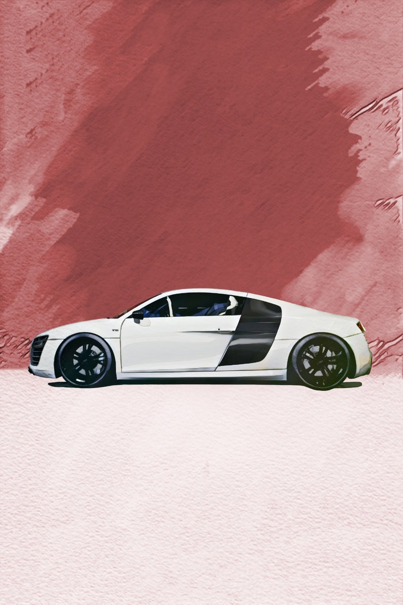 Audi R8 V10 Poster, Supercar Poster, Sports Car Poster Etsy